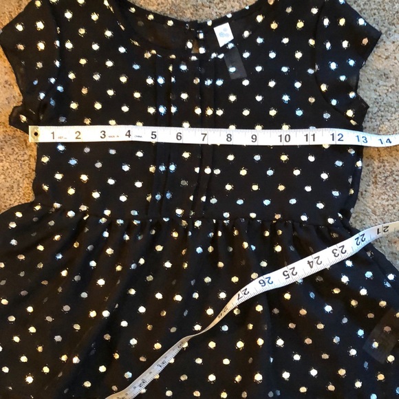Girls black top with metallic dots. - Picture 4 of 5